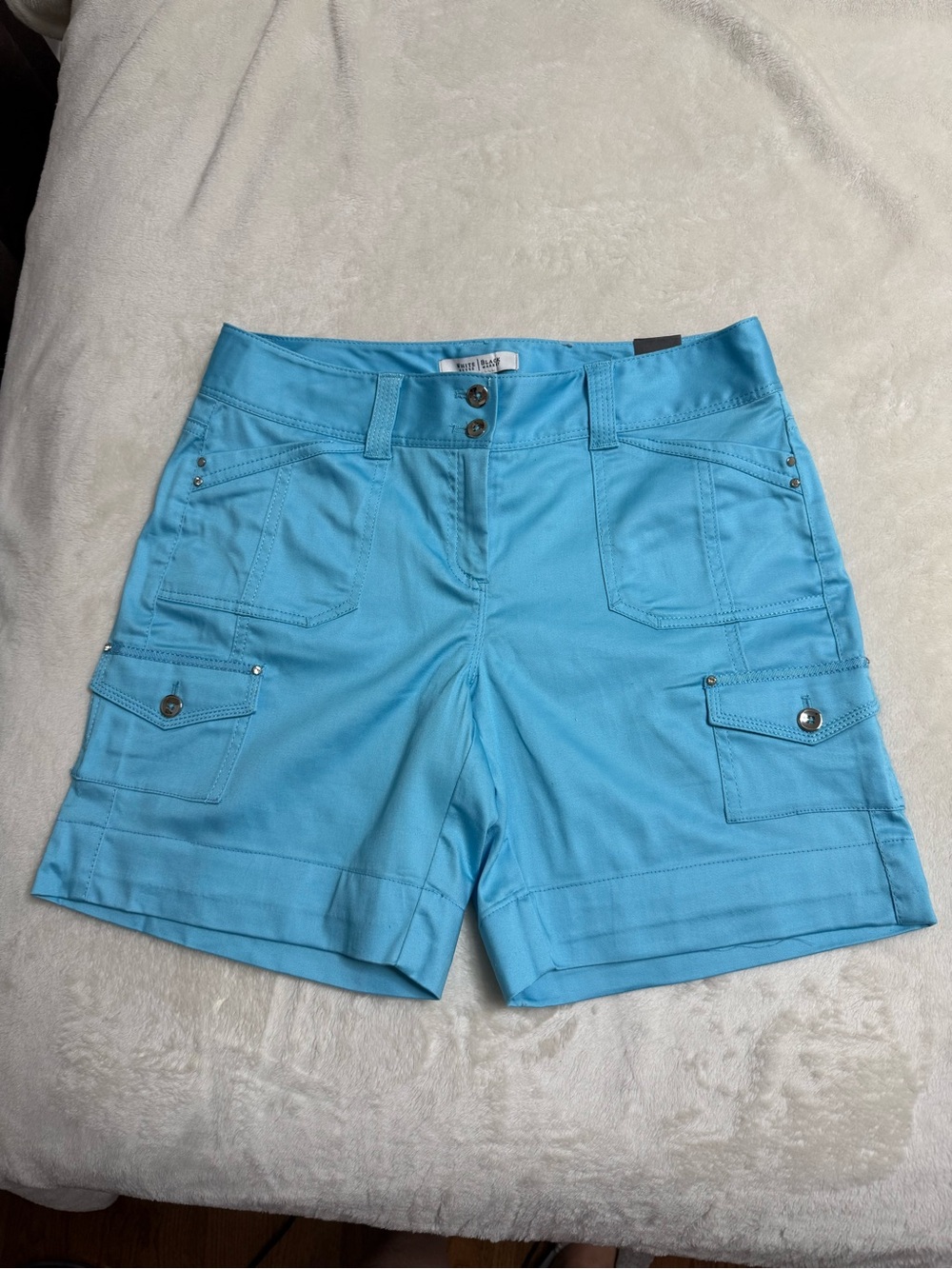 White House Black Market Aqua Cargo Shorts with Front Pockets NWT